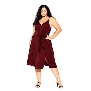 City Chic Pomegranate Red Dreaming Dress Sz.XXL/24 NWT